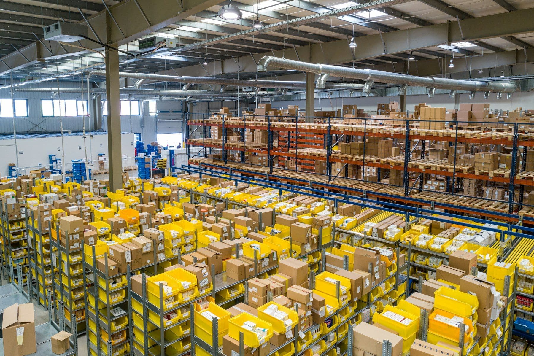 Fulfilment warehouse holding packed customer orders