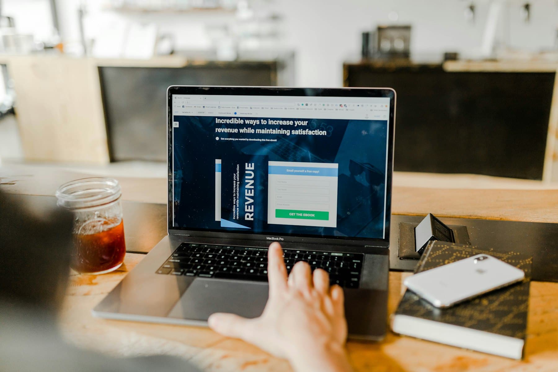 Revenue notification arriving on a business laptop