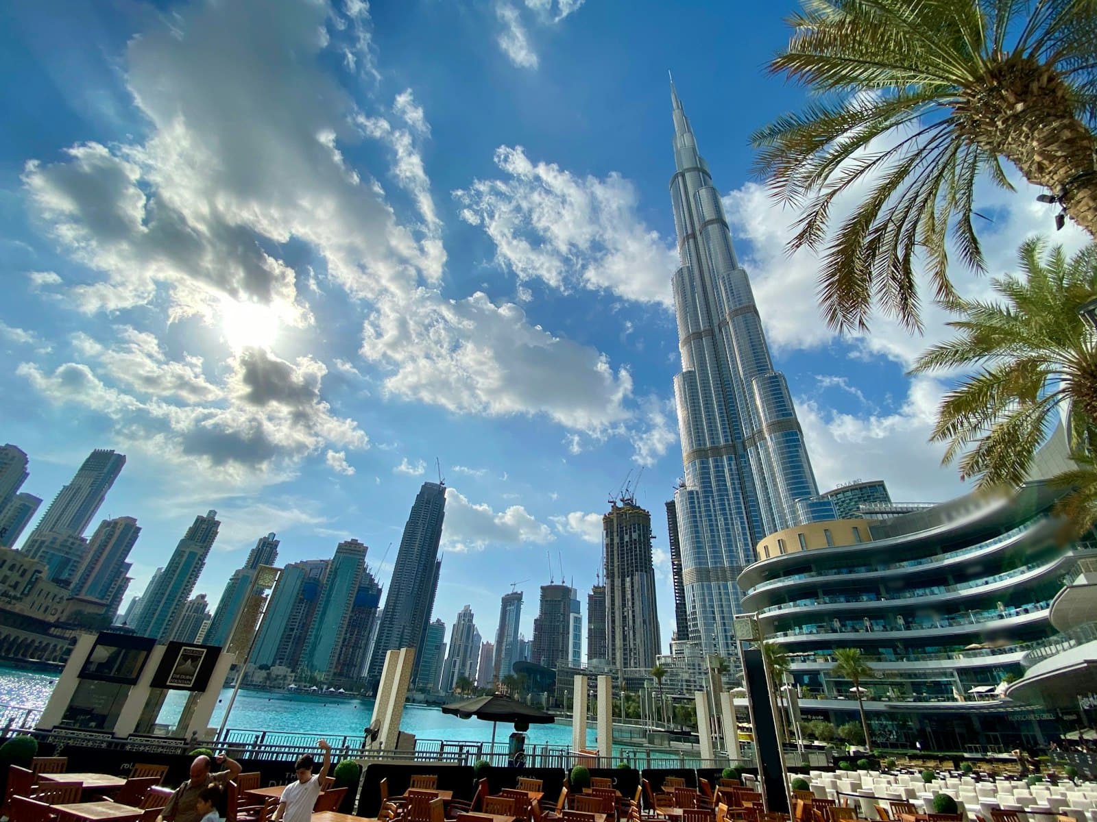 Cluster of Dubai residential towers against a clear sky